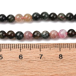 天然のマルチカラートルマリンビーズ連売り  ラウンド  4~4.5mm  穴：0.7mm  約88個/連  15.47''（39.3センチメートル）&nbsp;G-K402-A01-4mm