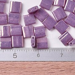 MIYUKIティラビーズ  日本製シードビーズ  2穴  （TL1867)不透明な暗い蘭の光沢  5x5x1.9mm  穴：0.8mm  約1180個/100g&nbsp;SEED-J020-TL1867