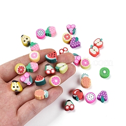 100Pcs Handmade Polymer Clay Fruit Theme Beads&nbsp;CLAY-YW0001-10