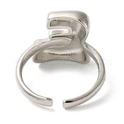 Initials Brass Open Cuff Ring for Women&nbsp;RJEW-N046-02E-P