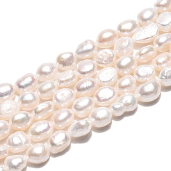 天然養殖淡水パールビーズ連売り  研磨両側  乳白色  7~11.5x5.5~8.5x3~6mm  穴：0.6mm  約22~23個/連  6.69~7.09インチ（17~18cm）&nbsp;PEAR-N028-04