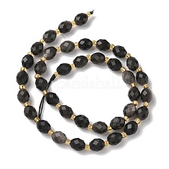 Natural Silver Sheen Obsidian Beads Strands&nbsp;G-F809-A28-01