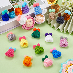 ミニペット毛糸帽子50個  DIYジュエリーイヤリングヘアアクセサリー人形クラフト用品  ミックスカラー  43x35mm&nbsp;DOLL-CP0001-03