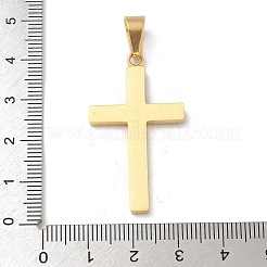 イオンプレーティング（IP）304ステンレスペンダント  クロスチャーム  18KGP本金メッキ  39x22x2mm  穴：7.5x5mm&nbsp;STAS-G346-24G
