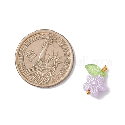 パール調アクリルパーツ  真鍮ボールヘッドピン付き  花  ゴールドカラー  15.5x13.5x5.5mm  穴：1.8mm&nbsp;PALLOY-JF04335-01