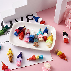 96Pcs 24 Colors Polycotton(Polyester Cotton) Tassel Pendant Decorations&nbsp;FIND-TA0001-27