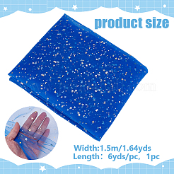 6ヤードの星柄ポリエステルメッシュ生地  diyクラフトアクセサリー用  藤紫色  1500mm&nbsp;DIY-WH0060-94C