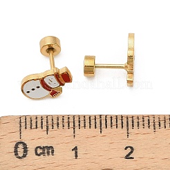 Christmas 304 Stainless Steel Stud Earrings&nbsp;EJEW-A144-01B-G