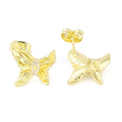 Brass Pave Clear Cubic Zirconia Stud Earring Findings&nbsp;LS-KK-F875-06G