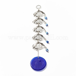 Glass Turkish Blue Evil Eye Pendant Decoration&nbsp;HJEW-I008-04AS