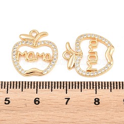 Mother's Day Brass Micro Pave Clear Cubic Zirconia Pendants&nbsp;KK-A298-16G