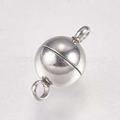 Tarnish Resistant 304 Stainless Steel Magnetic Clasps with Loops&nbsp;STAS-G173-05P-6mm