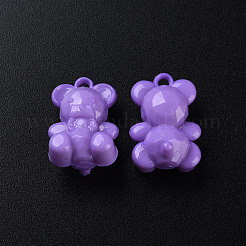 オペークアクリルパーツ  クマ  紫色のメディア  20x13.5x10.5mm  穴：1.4mm  約400個/500g&nbsp;MACR-S373-113-A04