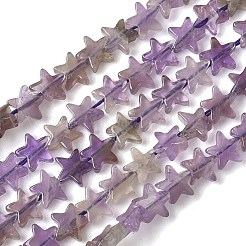 天然石アメジストビーズ連売り  スター  6x6x2mm  穴：0.7mm  約72個/連  14.96''（38センチメートル）&nbsp;G-F817-A15-01