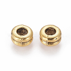 チベット風合金ビーズ  ロネル  カドミウムフリー＆鉛フリー  アンティーク黄金  5x4mm  穴：3mm&nbsp;X-TIBEB-N005-034AG-RS