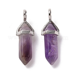 Natural Amethyst Pointed Pendants&nbsp;G-K329-34P