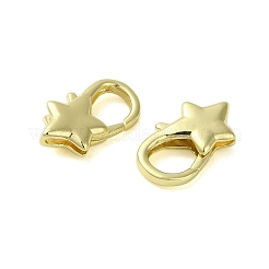 真鍮カニカン  カドミウムフリー＆ニッケルフリー＆鉛フリー  スター  ゴールドカラー  18x10.5x4mm  穴：1x4.5mm&nbsp;KK-B089-22B-G