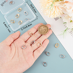 10Pcs 2 Colors Brass Spring Gate Rings&nbsp;KK-BBC0015-58