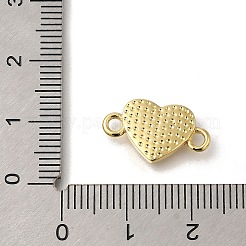Brass Pave Shell Heart Connector Charms&nbsp;KK-R002-28G