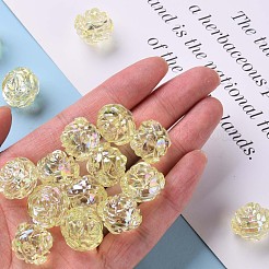 透明なアクリルビーズ  ABカラー  花  きいろ  18x16.5mm  穴：2.5mm  約228個/500g&nbsp;TACR-S154-31C-915