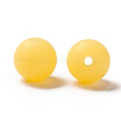 蓄光シリコーンビーズ  DIYの看護ネックレスとブレスレット作り  ラウンド  ゴールド  11.5mm  穴：2mm&nbsp;SIL-I002-01D