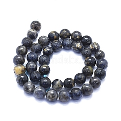 天然のアイオライトビーズ連売り  ラウンド  10mm  穴：1mm  約39~40個/連  15.35インチ（39cm）&nbsp;G-E561-16-10mm