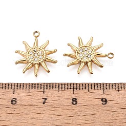 304 Stainless Steel Micro Pave Cubic Zirconia Pendants&nbsp;STAS-N115-54G