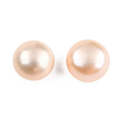 天然な培養された淡水パールビーズ  片穴  半円/ドーム  桃パフ  8~8.5x5~5.5mm  穴：0.8mm  約 2 ピース/ペア  66 個 (33 ペア)/ボード&nbsp;PEAR-N020-08A