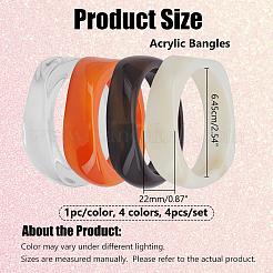 4Pcs 4 Colors Acrylic Bangles&nbsp;BJEW-HY0002-68