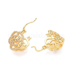 Flower Clear Cubic Zirconia Hoop Earrings&nbsp;EJEW-N054-62G