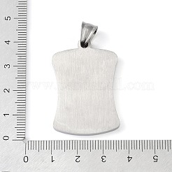 304ステンレスペンダント  エナメル  ステンレス鋼色  星座の長方形  水瓶座  39x26x3mm  穴：7x3mm&nbsp;STAS-O008-01A