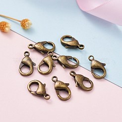 真鍮カニカン  オウムトリガークラスプ  カドミウムフリー＆ニッケルフリー＆鉛フリー  アンティークブロンズ  15x8x3mm  穴：2mm&nbsp;KK-903-AB-NF