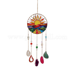 Acrylic Sun Pendant Decorations&nbsp;HJEW-D302-06