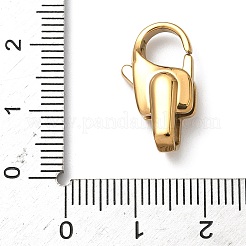 304ステンレススチール製ロブスタークロウ留め金  イオンプレーティング（ip）  ゴールドカラー  19.5x11x6mm  穴：5x3mm&nbsp;STAS-K252-12B-G