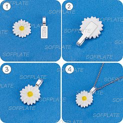 100Pcs 2 Colors Tibetan Style Alloy Glue-on Flat Pad Bails&nbsp;FIND-SP0001-90