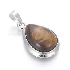 Natural Tiger Eye Pendants&nbsp;G-L512-C10