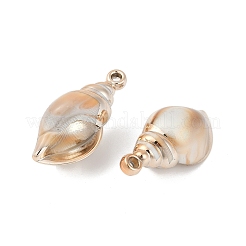 メッキアクリルパーツ  模造シェル付  シェル形状  砂茶色  44x22x18mm  穴：2.3mm&nbsp;OACR-F012-06G