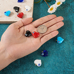 10Pcs 5 Colors Handmade Evil Eye Lampwork Pendants&nbsp;LAMP-TA0001-15