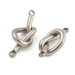 304ステンレススチールノットリンクコネクタチャーム  ステンレス鋼色  21.5x9x5mm  穴：1.4mm&nbsp;STAS-K290-02P