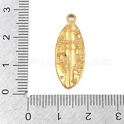 304ステンレスペンダント  葉のチャーム  ゴールドカラー  27x10x2mm  穴：2mm&nbsp;SA-CBA31B1-01G