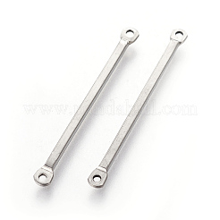 変色しない201ステンレス鋼リンクコネクター  バー  ステンレス鋼色  36x1.5x1.5mm  穴：1.2mm&nbsp;X-STAS-G192-01P