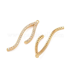 Brass Micro Pave Cubic Zirconia Pendants&nbsp;KK-A281-01G