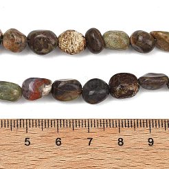 天然石フラワーアゲート瑪瑙ビーズ連売り  タンブルストーン  ナゲット  7~11x7~9x5~7mm  穴：1.2mm  約21~23個/連  7.09~7.48''（18~19センチメートル）&nbsp;GG-C286-A31