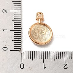 合金エナメルチャーム  ライトゴールド  フラットラウンド、時計チャーム付き  ホワイト  17x11.5x2.5mm  穴：1.4mm&nbsp;ENAM-E064-17KCG-01