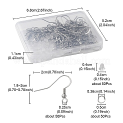 50Pcs 304 Stainless Steel French Hooks with Coil and Ball&nbsp;STAS-YW0001-54