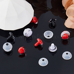 48個 3色 ABS 3D 透明アイアクセサリー、ドールアイガスケット付き  ミックスカラー  18x7mm  穴：4mm  16個/カラー&nbsp;DIY-FH0008-30
