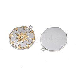 304 Stainless Steel Rhinestone Pendants&nbsp;STAS-L290-68GP