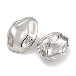 女性用304ステンレススチール楕円スタッドピアス  ステンレス鋼色  31.5x22.5mm&nbsp;EJEW-U022-04P