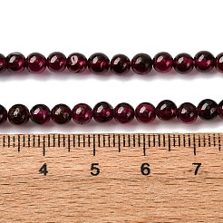 天然石ガーネットビーズ連売り  ラウンド  4~4.5mm  穴：0.7mm  約81~86個/連  13.58~14.17インチ（34.5~36cm）&nbsp;G-C226-A01-4mm