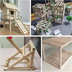 2種類のキャンドルナッツウッドスティック60本  アクセサリーを作るDIYモデル  バリーウッド  30.5x0.35~0.6x0.35~0.6cm  2スタイル  30個/スタイル  60pc&nbsp;WOOD-OC0002-27